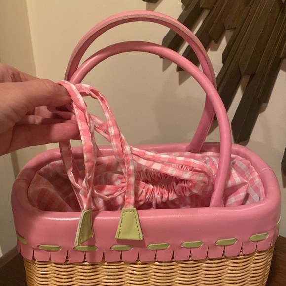 Clever Carriage Company-wicker & leather trim handbag - Picture 2 of 6